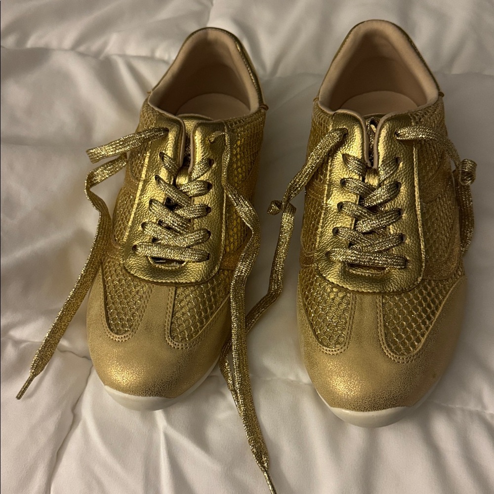 Gold Metallic Sneakers